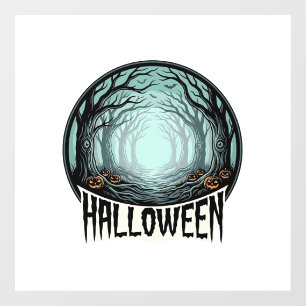 Halloween Spooky Forest Vintage Engraving Design_1 Window Cling