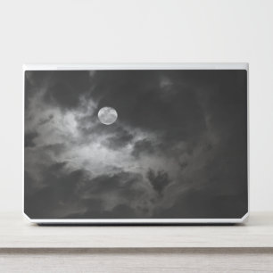 Halloween Spooky Full Moon and Eerie White Clouds HP Laptop Skin