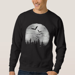 Halloween Spooky Full Moon The Woods & Bats Sweatshirt