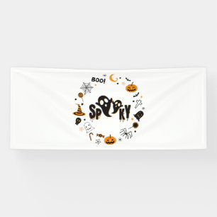 Halloween Spooky Ghost 2.5x6 Vinyl Banner