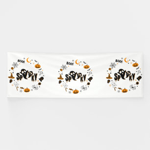 Halloween Spooky Ghost 4x12 Vinyl Banner