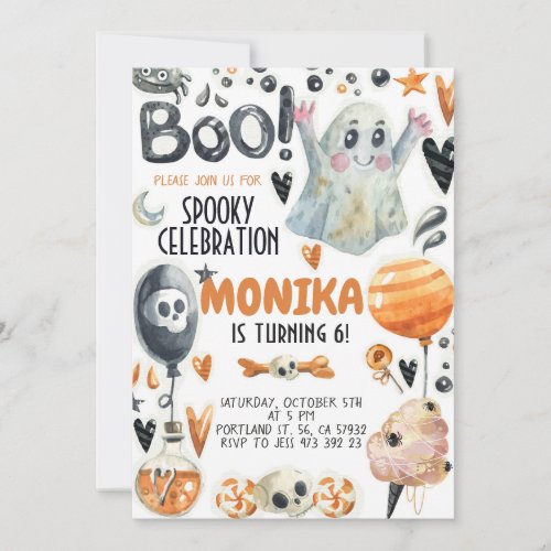 Halloween Spooky Ghost Birthday Invitation 
