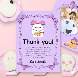Halloween Spooky Ghost Birthday Thank You Card