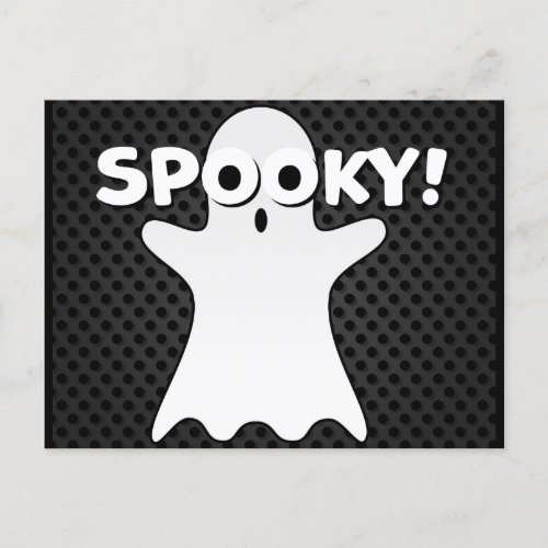 Halloween Spooky Ghost Black Postcard