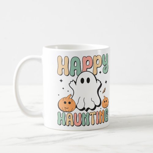 Halloween Spooky Ghost Colorful Greeting Coffee Mug