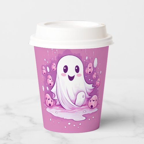 Halloween Spooky Ghost Cute Pink Paper cup