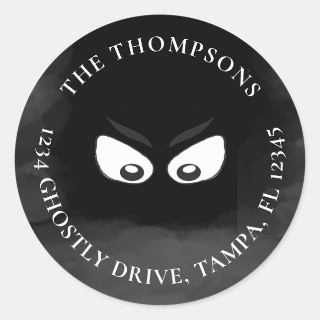 Halloween Spooky Ghost Cute Return Address Label (Front)