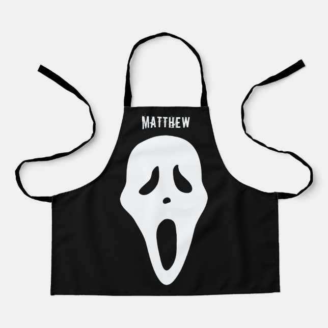 Halloween Spooky Ghost Face For Kids Apron (Front)