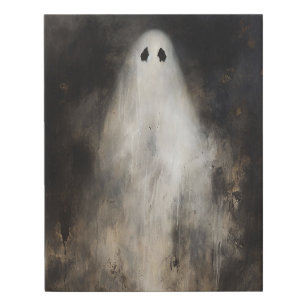 Halloween Spooky Ghost Faux Canvas Print