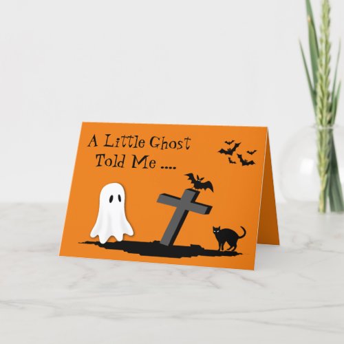 Halloween Spooky Ghost Haunted House Bat Cat Witch Card