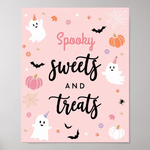 Halloween Spooky Ghost Spooky Sweets  Treats Sign