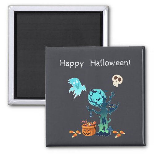 Halloween Spooky Ghosts Bats Skulls  Candy Magnet