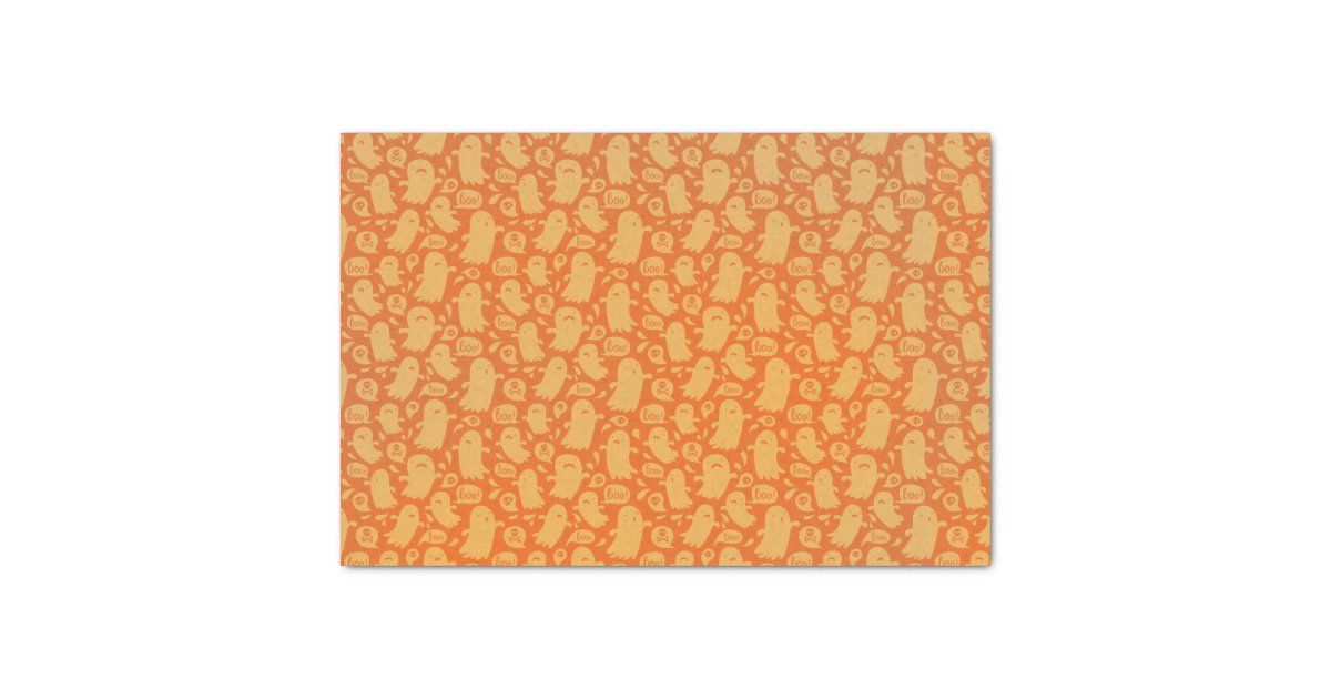 Ghost Halloween Orange Tissue Paper