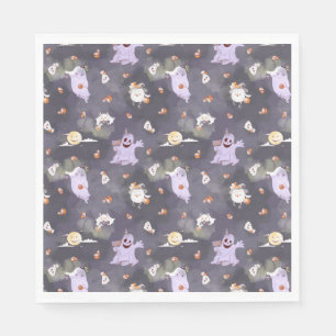 Halloween Spooky Ghosts Paper Napkin