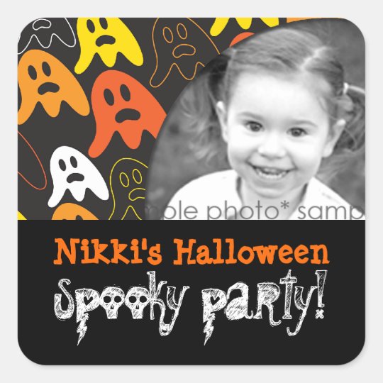 Halloween Spooky Ghosts Party Photo Sticker