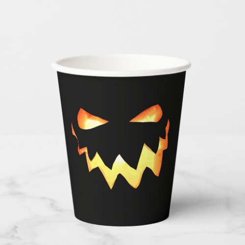 Halloween Spooky Glowing Pumpkin Face Paper Cups