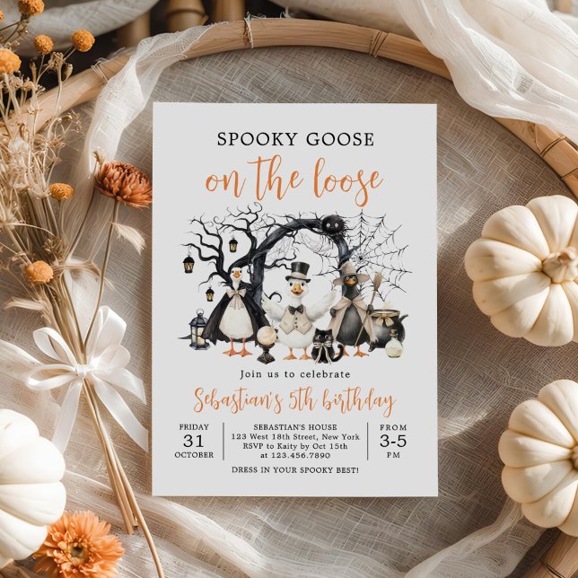 Halloween Spooky Goose Birthday Party Invitation (Creator Uploaded)