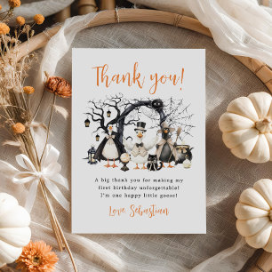 Halloween Spooky Goose Birthday Party Thank You Card