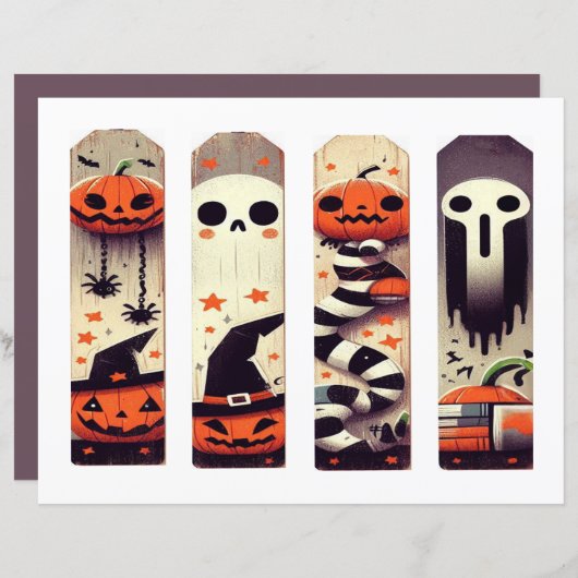 Halloween spooky goth bookmarks (Front/Back)
