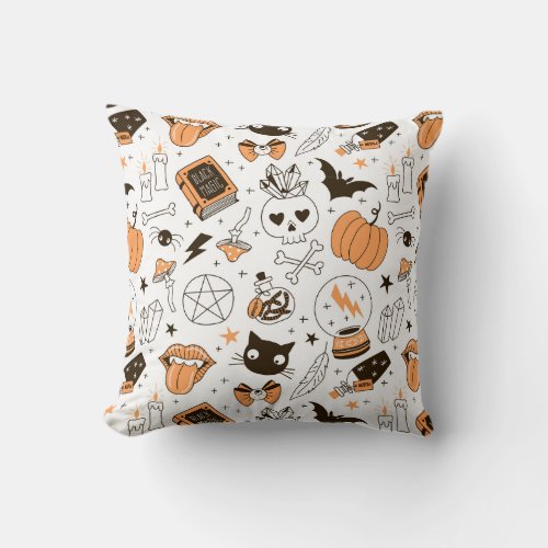 Halloween Spooky Goth Witchy MoonchildThrow Pillow