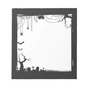 Halloween Spooky Graveyard Blank Notepad