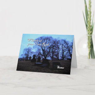 Halloween - Spooky Graveyard, for Sister Card