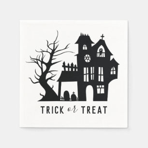Halloween spooky haunted house. Trick or treat Napkins