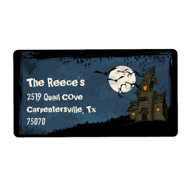 Halloween Spooky Haunted Mansion  Address Labels (Front)