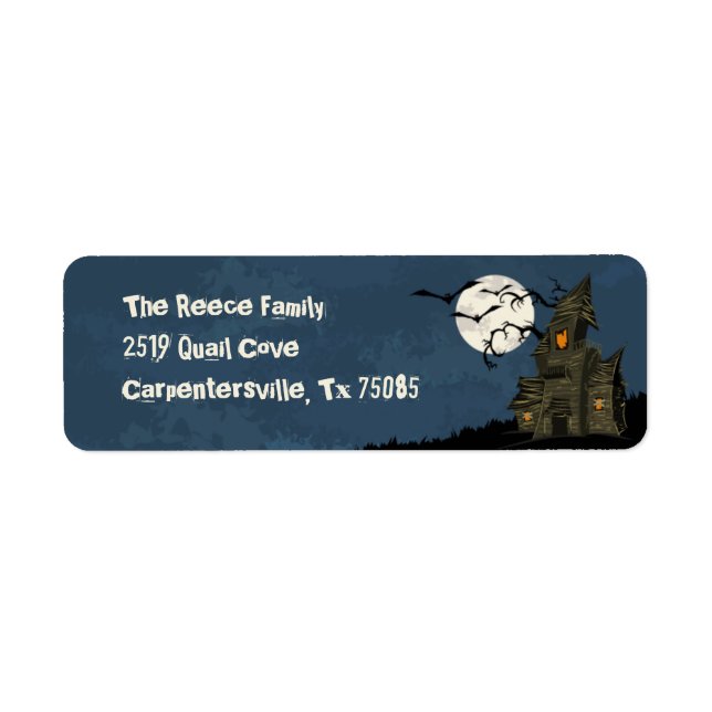 Halloween Spooky Haunted Mansion  Address Labels (Front)