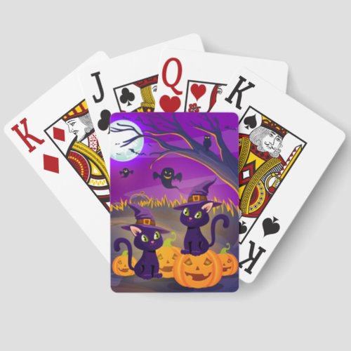 Halloween Spooky Kitties Jumbo Playing Cards