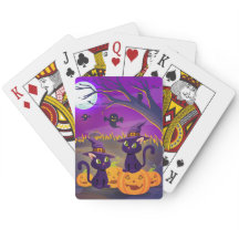 Halloween Spooky Kitties Playing Cards