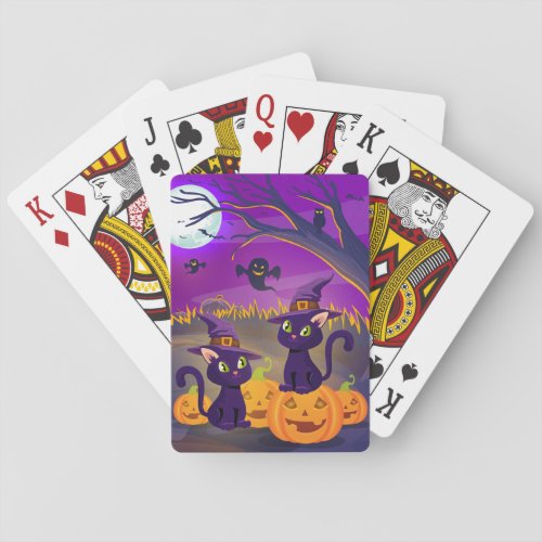 Halloween Spooky Kitties Playing Cards