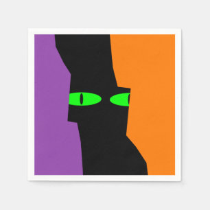 Halloween Spooky Kooky Black Cat Eyes Napkins