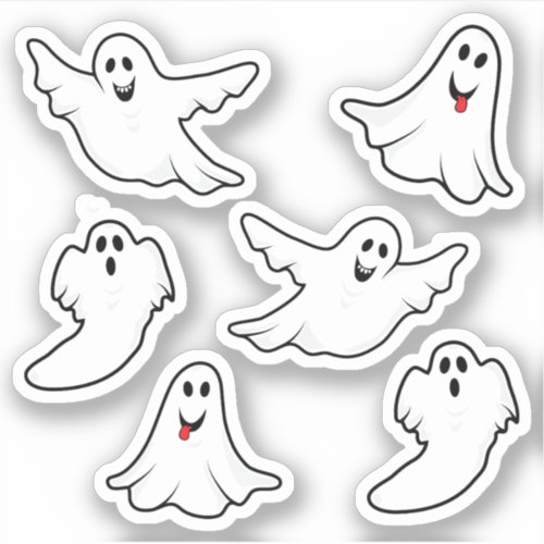 Halloween Spooky Laughing Ghosts Sticker