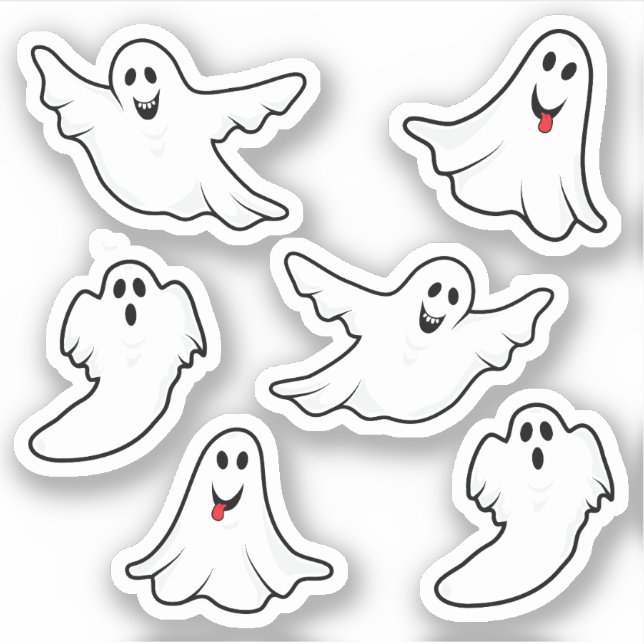 Halloween Spooky Laughing Ghosts Sticker (Front)
