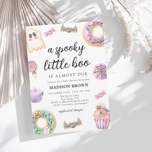 Halloween Spooky Little Boo Baby Shower Invitation