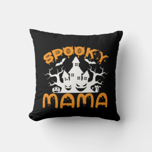 Halloween Spooky Mama Birthday Throw Pillow