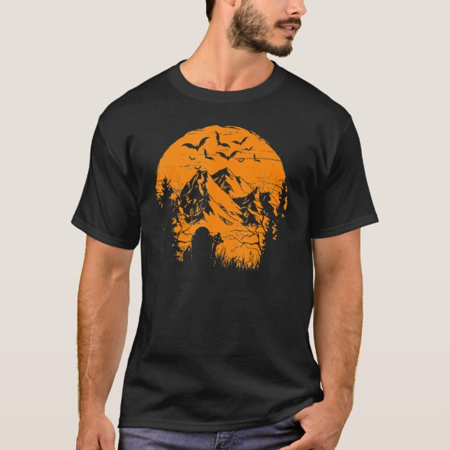 Halloween Spooky Mountain Of Horror Creepy Tombs B T-Shirt (Front)