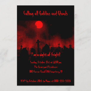 Halloween Spooky Night of Fright Party Invites