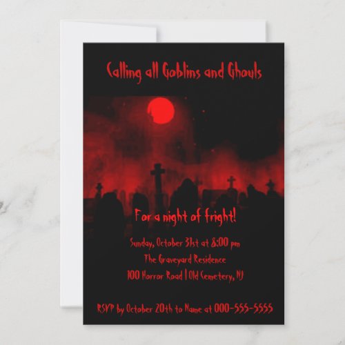 Halloween Spooky Night of Fright Party Invites