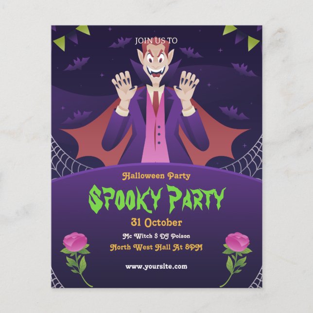 Halloween Spooky Night Party Halloween Party  Flyer (Front)