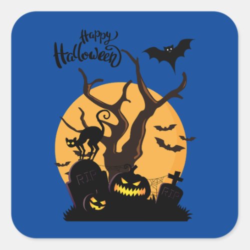 Halloween Spooky Night Silhouettes Stickers