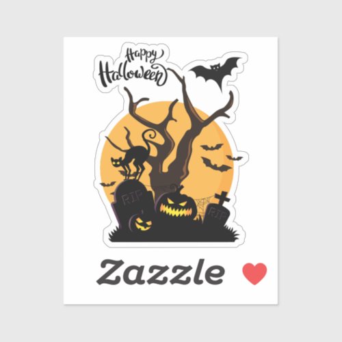 Halloween Spooky Night Silhouettes Vinyl Stickers