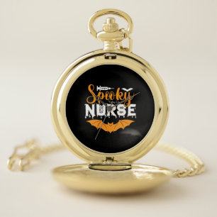 Halloween Spooky Nurse Birthday Pocket Watch