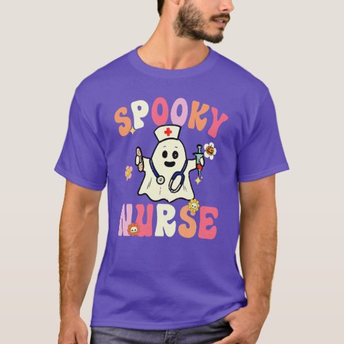 Halloween Spooky Nurse Ghost Cute Health Worker Ha T_Shirt