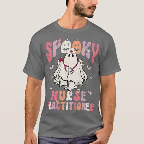Halloween Spooky Nurse Practitioner Floral Ghost g T_Shirt