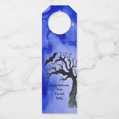 Halloween Spooky Old Tree HostessHost Thank You Bottle Hanger Tag