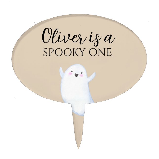 Halloween Spooky One 1st Birthday Cake Pick (Front)