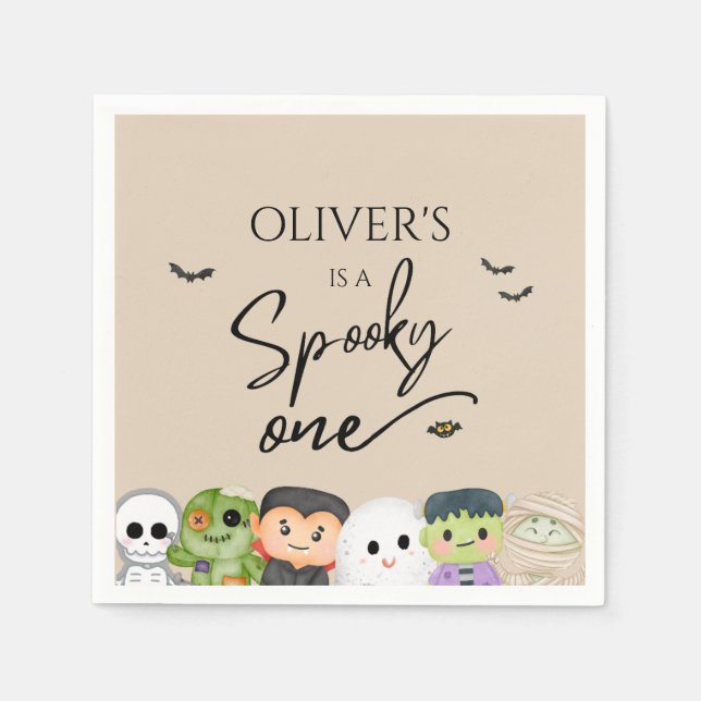 Halloween Spooky One 1st Birthday  Napkins (Front)