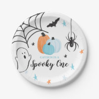 Halloween Spooky One Birthday Blue Pumpkins